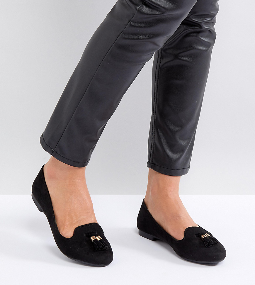 New Look Tassel Tab Front Shoe-Black