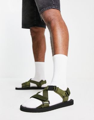 New Look technical sandals in dark khaki