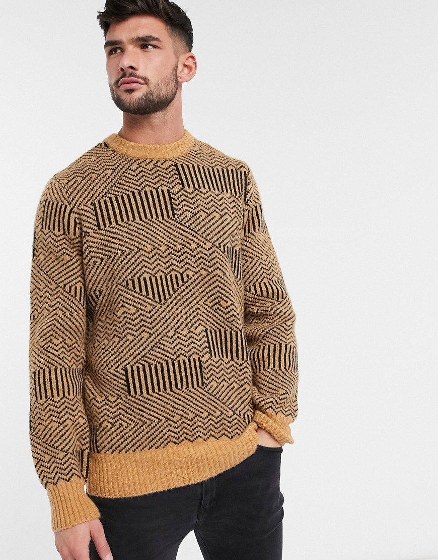 New Look - techno - maglione con motivo ruggine-cuoio