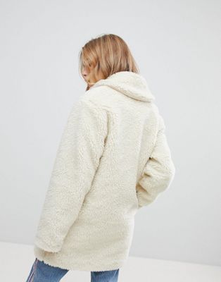 white teddy bear jacket with hood