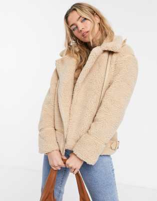 teddy fur aviator jacket