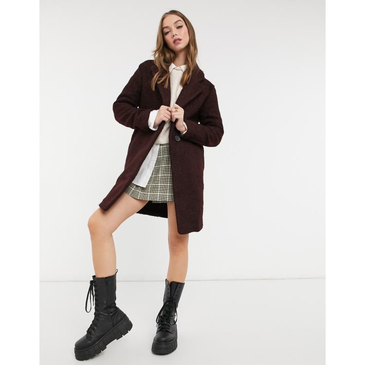 New look sales burgundy coat