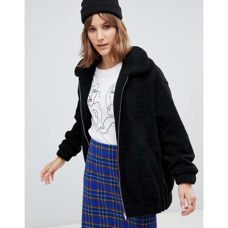 Black teddy outlet jacket new look