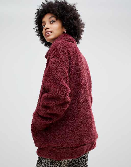 Maroon teddy outlet coat