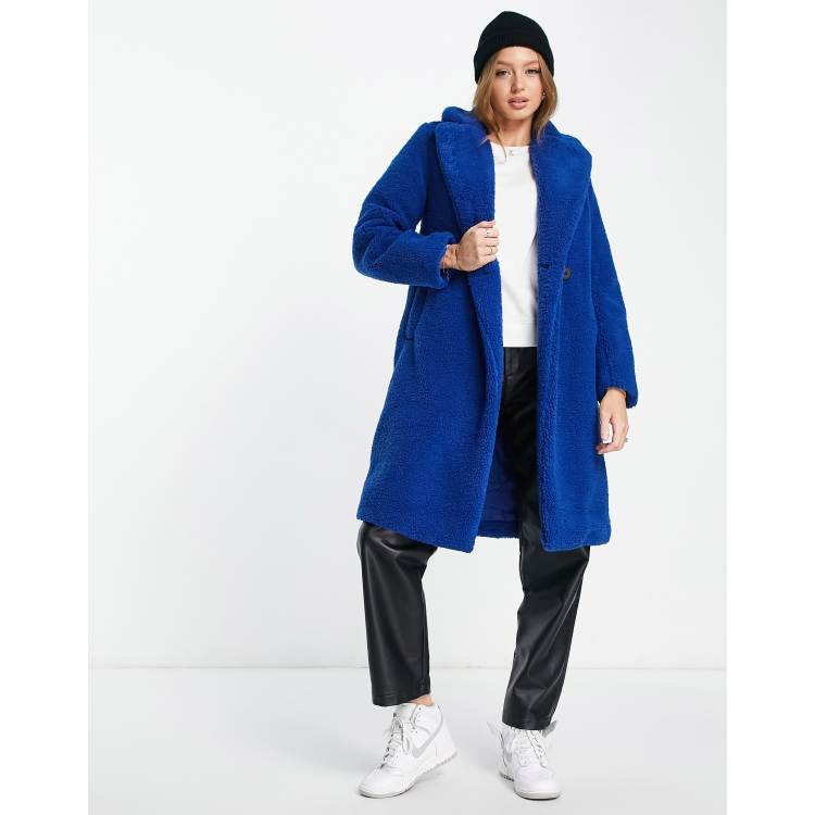 Teddyfell Mantel Damen Teddy Mantel Hellblau Max Mara Damen Mantel