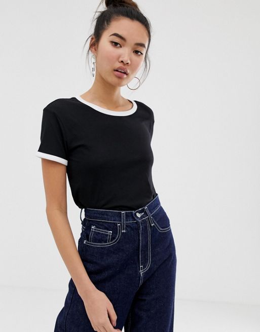 New Look tee with contrast in black | ASOS