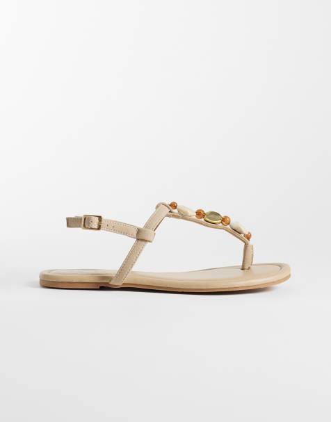 New Look - Teensandalen met hars steendetail in beige - view 1