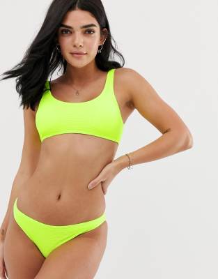 neon yellow bathing suit top