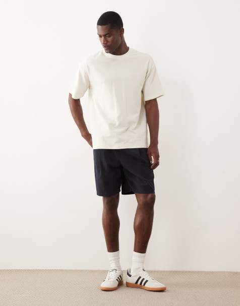 New Look textured oversized t-shirt in cream