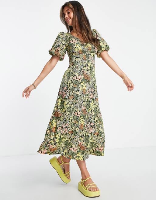 Green ditsy best sale floral dress