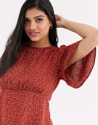 polka dot smock top