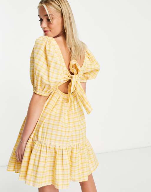 New look top yellow check dress