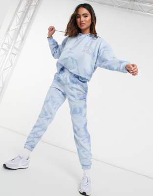 blue tie dye sweatpants set