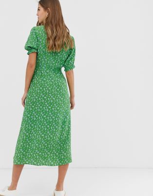 new look green ditsy dress