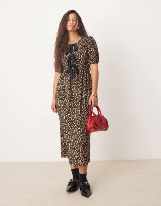 New look leopard midi dress hotsell