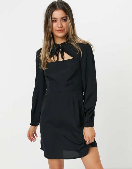 Black tie neck on sale dress