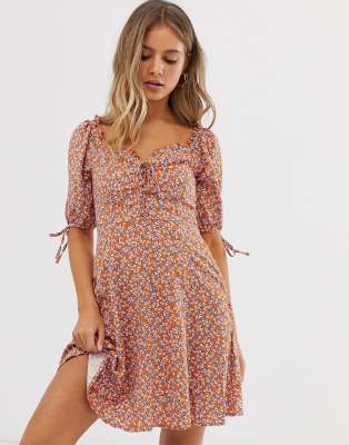 newlook orange dress