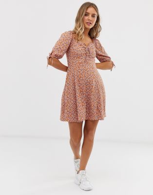 newlook orange dress