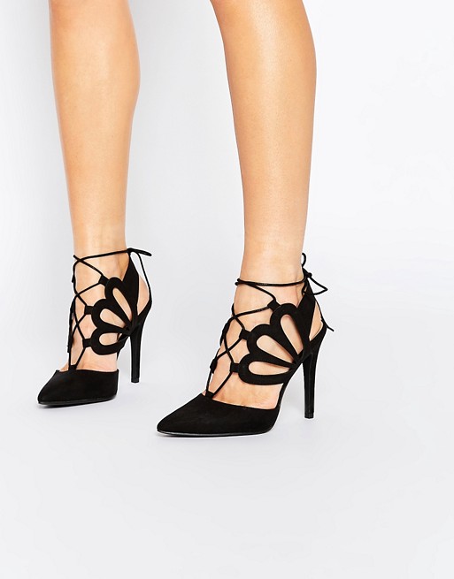 New Look | New Look Tie Up Cut Out Heels