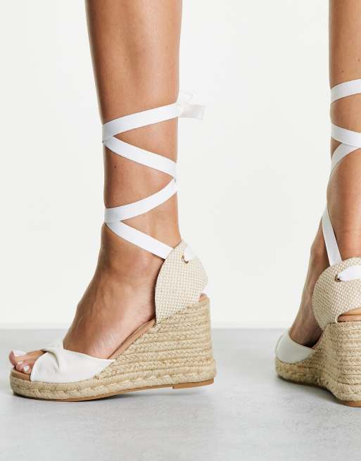 White tie best sale up wedge sandals