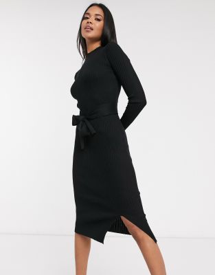 next black knitted dress