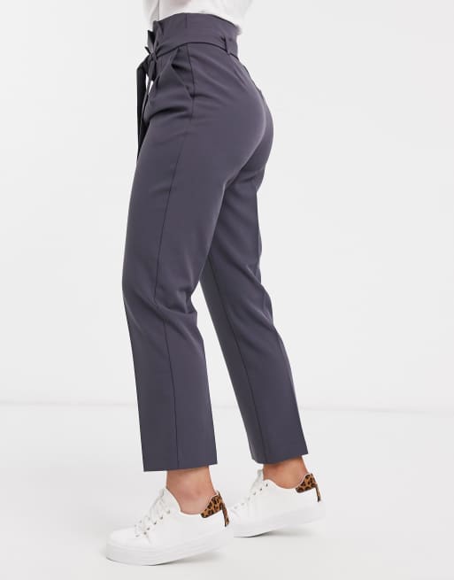 Grey hot sale paperbag trousers