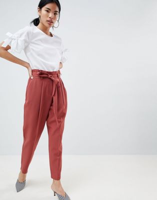 tapered tie waist trousers