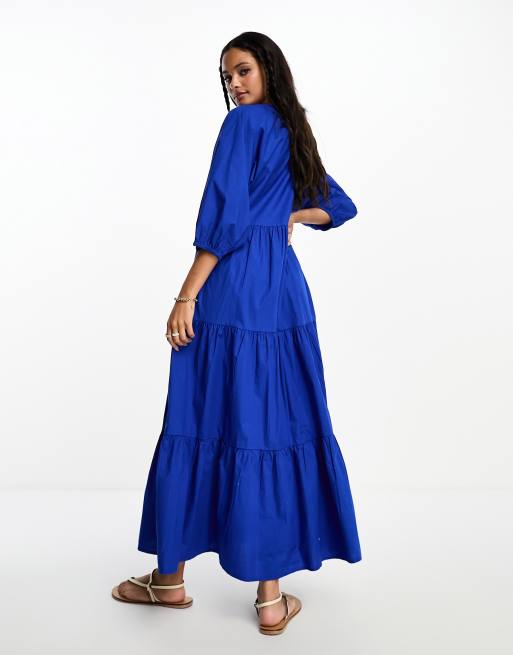 Royal blue tiered dress hotsell