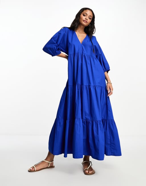 New look store blue midi dress