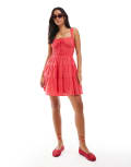 [New Look] New Look tiered mini dress in red 18 Bright red