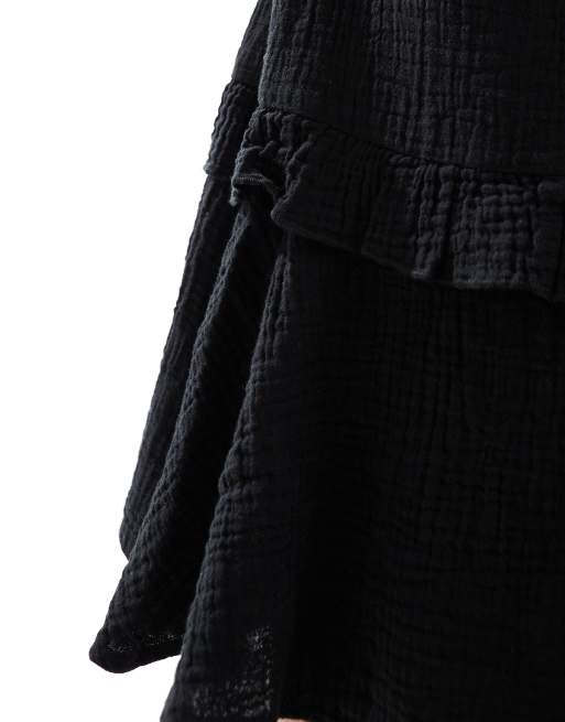 New Look tiered mini sundress in black, 2 of 4
