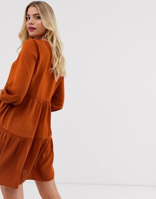 rust smock dress