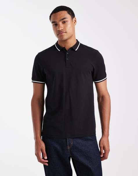 New Look tipped polo in black - view 1