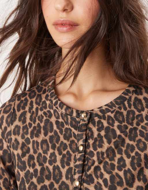 New Look tissue mesh cardigan in leopard print | ASOS