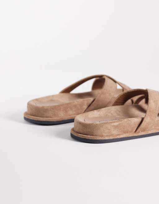 New Look toe loop multi strap sandal in brown, 3 of 4