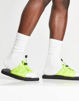 New Look toggle sandals in lime - ASOS Price Checker