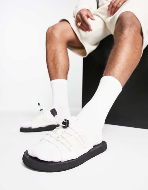 New Look toggle sandals in white