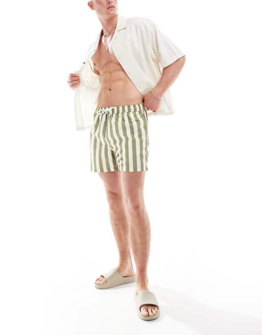 New Look Tom striped swim shorts in light green , 4 of 4