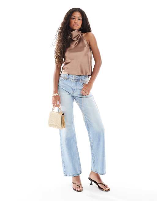 New Look - Top dos nu en satin - Vison, 4 de 4