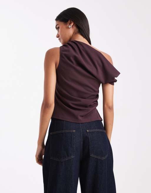 New Look - Top drapé - Prune, 4 de 4