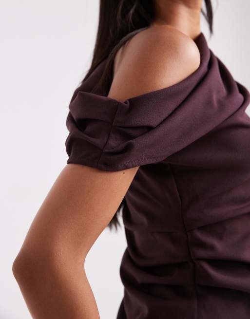 New Look - Top drappeggiato color prugna, 3 di 4