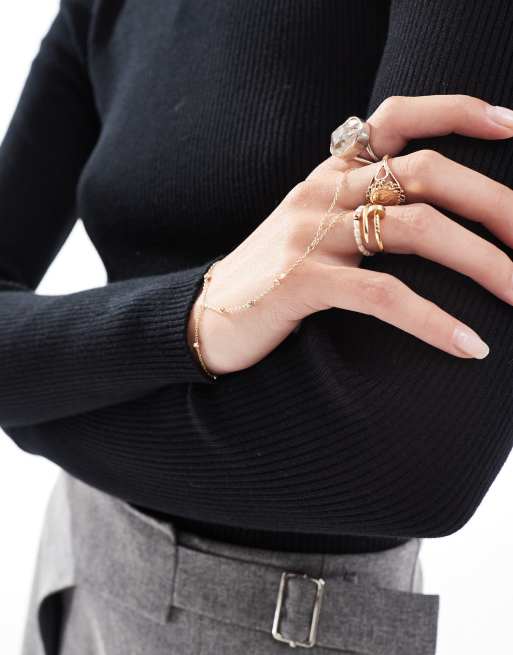 New Look - Top girocollo nero in maglia, 4 di 4