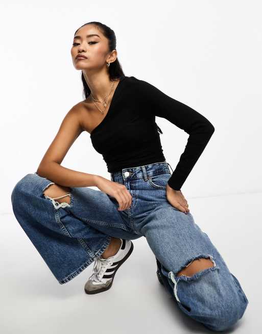 New Look - Top met blote schouder in zwart