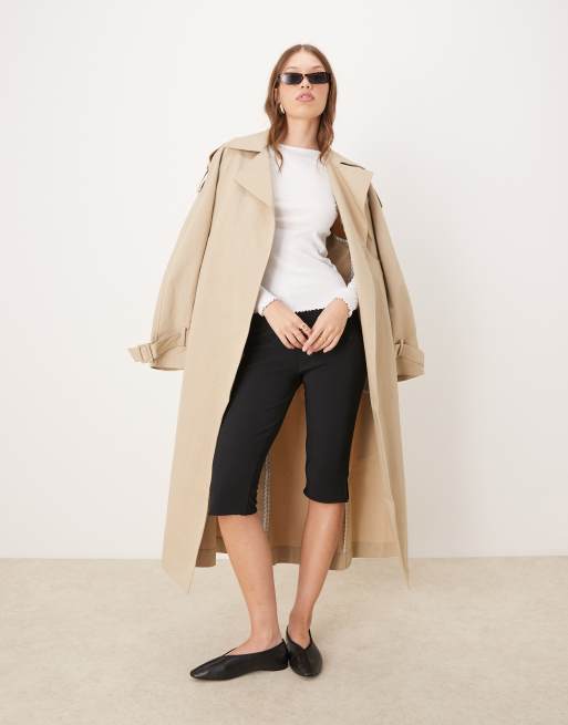 New Look - Top met lange mouwen en golvende rand in wit, 4 van 4
