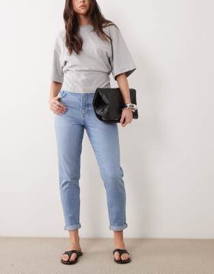 Tori - Mom-Jeans in Blau Blau 18 L30