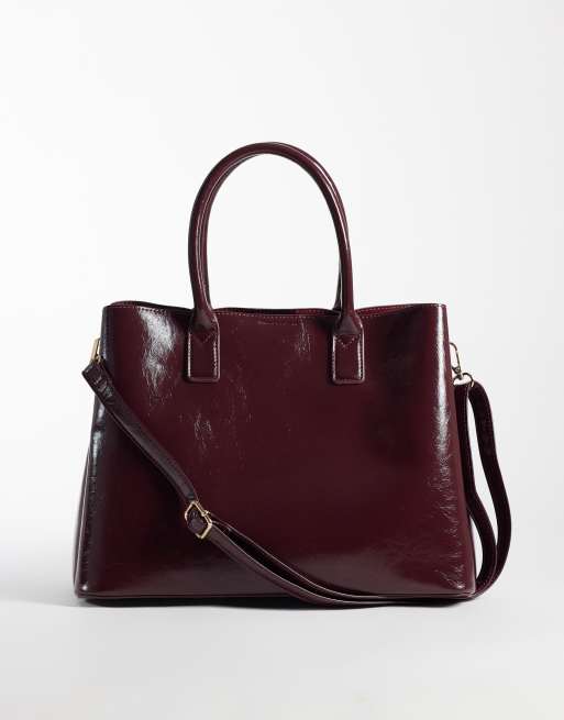 New Look Tote-Bag aus Kunstleder mit Gürtel in Burgunderrot, 4 von 4