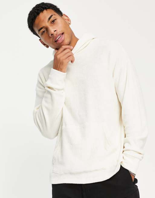 New Look towelling hoodie in off white | ASOS