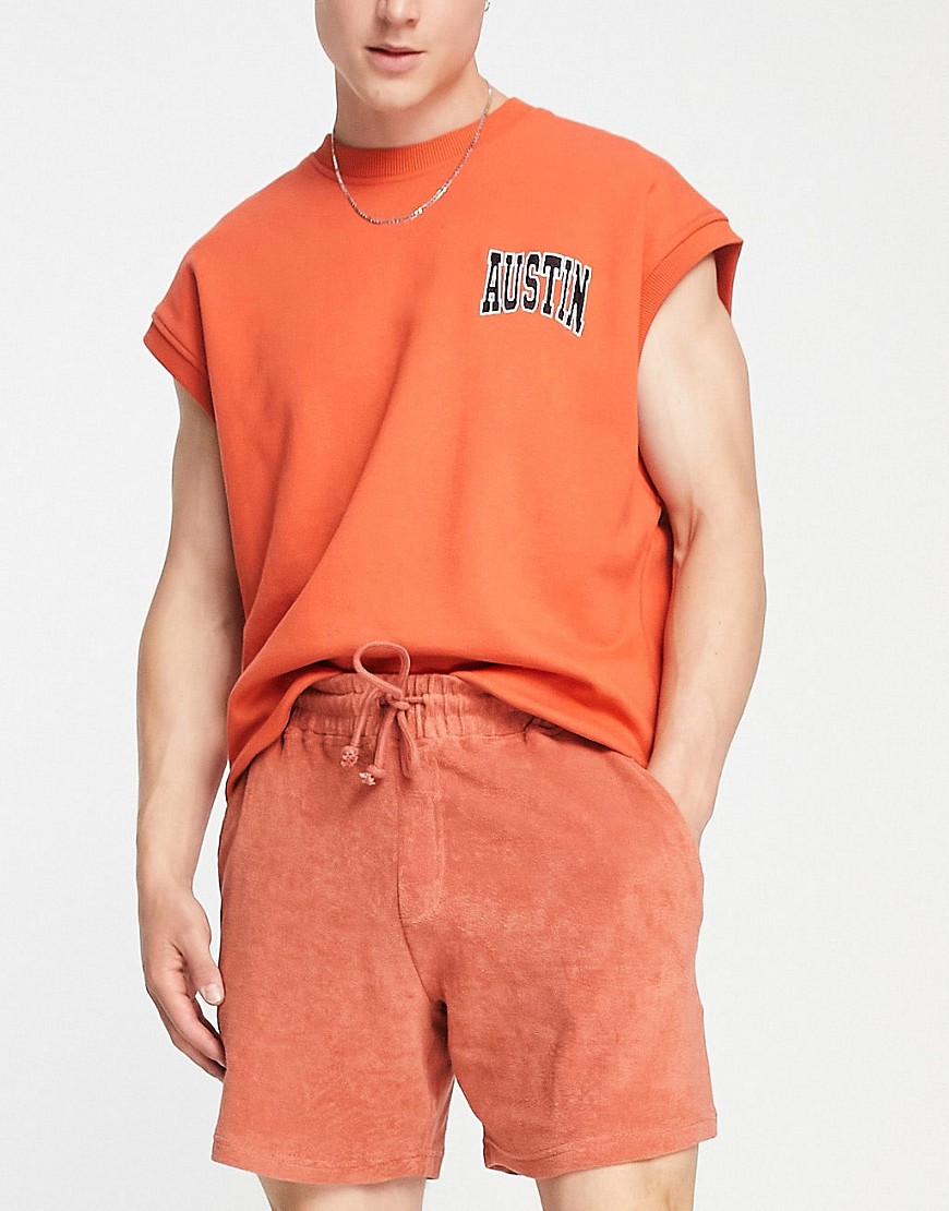 New Look towelling short in burnt orange - part of a set