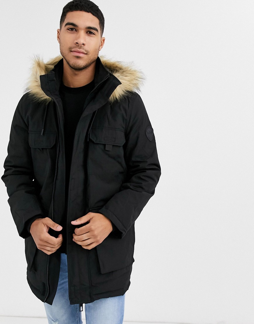 New Look Traditional Parka In Black