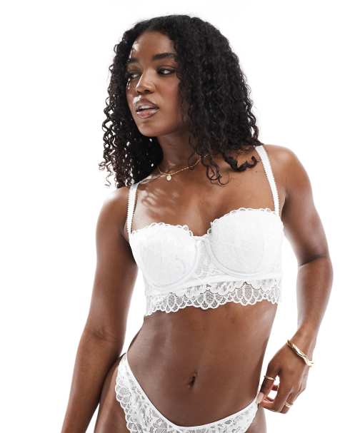 New Look – Trägerloser Multiway-BH aus Spitze in Weiß - view 1
